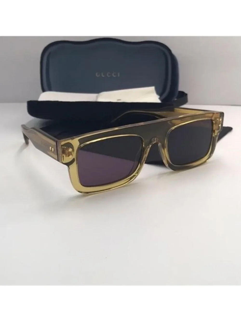 New - GUCCI EYEWEAR GG1085S SUNGLASSES Yellow & Grey